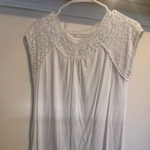 White Shirt with crochet top